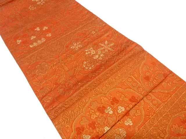 JAPANESE FUKURO OBI / WOVEN FLOWER & BIRD